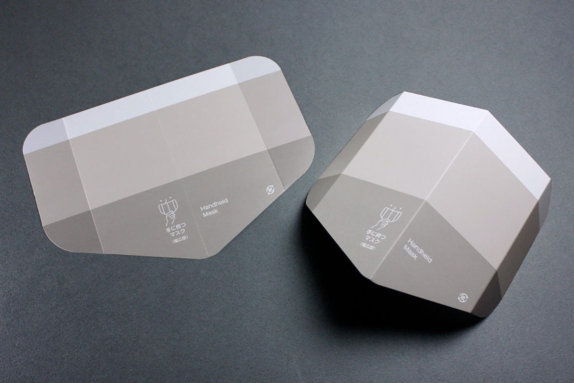 手で持つマスク幅広型 マスク会食