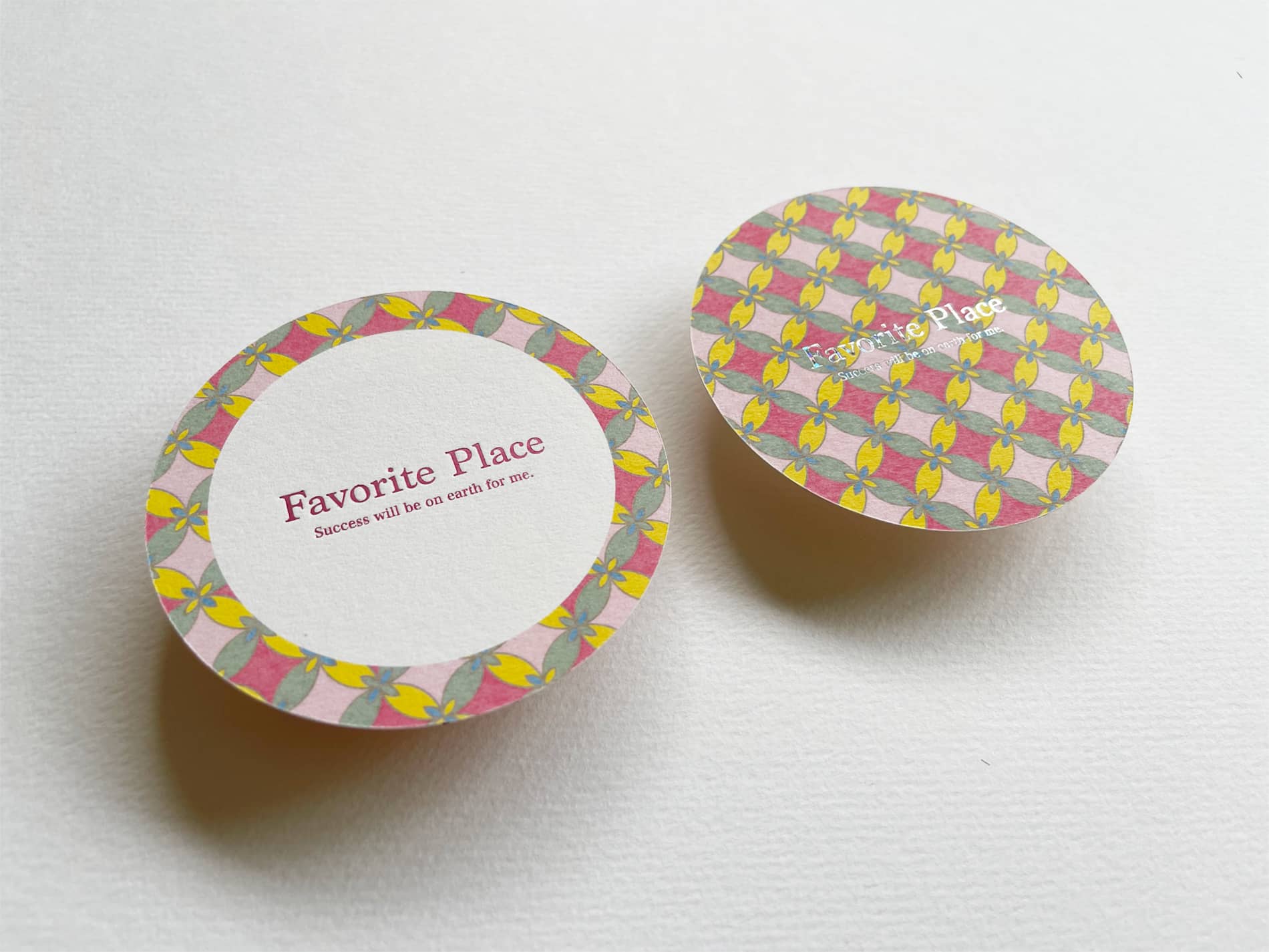 箔押しリバーシブルコースター（ピンク）