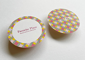 箔押しリバーシブルコースター（ピンク）