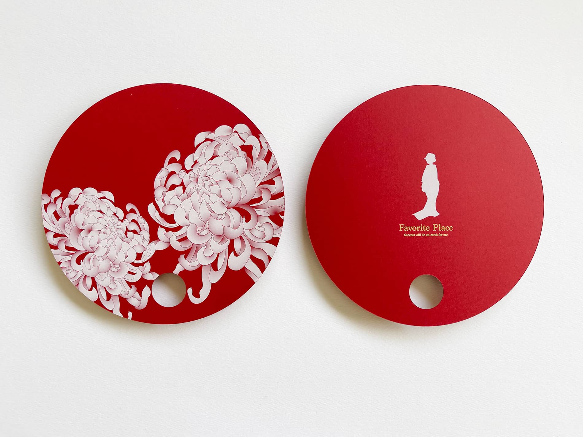 箔押し円形うちわ