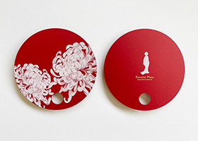 箔押し円形うちわ