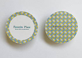 箔押しリバーシブルコースター（ブルー）